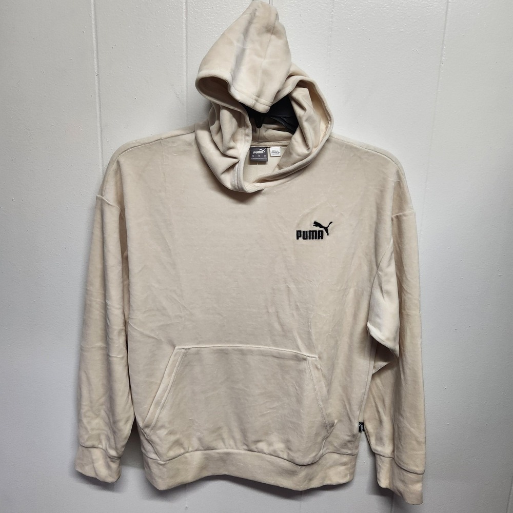 Puma Hoodie Women XS Alpine Snow Cream E5S Elevated Kangaroo Pocket Pullover New